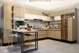 欧派整体橱柜定制整体厨房定做石英石台面现代风格橱柜布鲁克