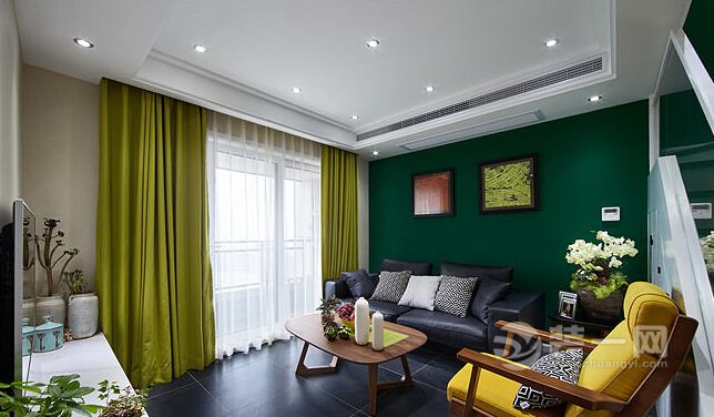 3室1厅89平米现代简约装修样板间 多情绿格调